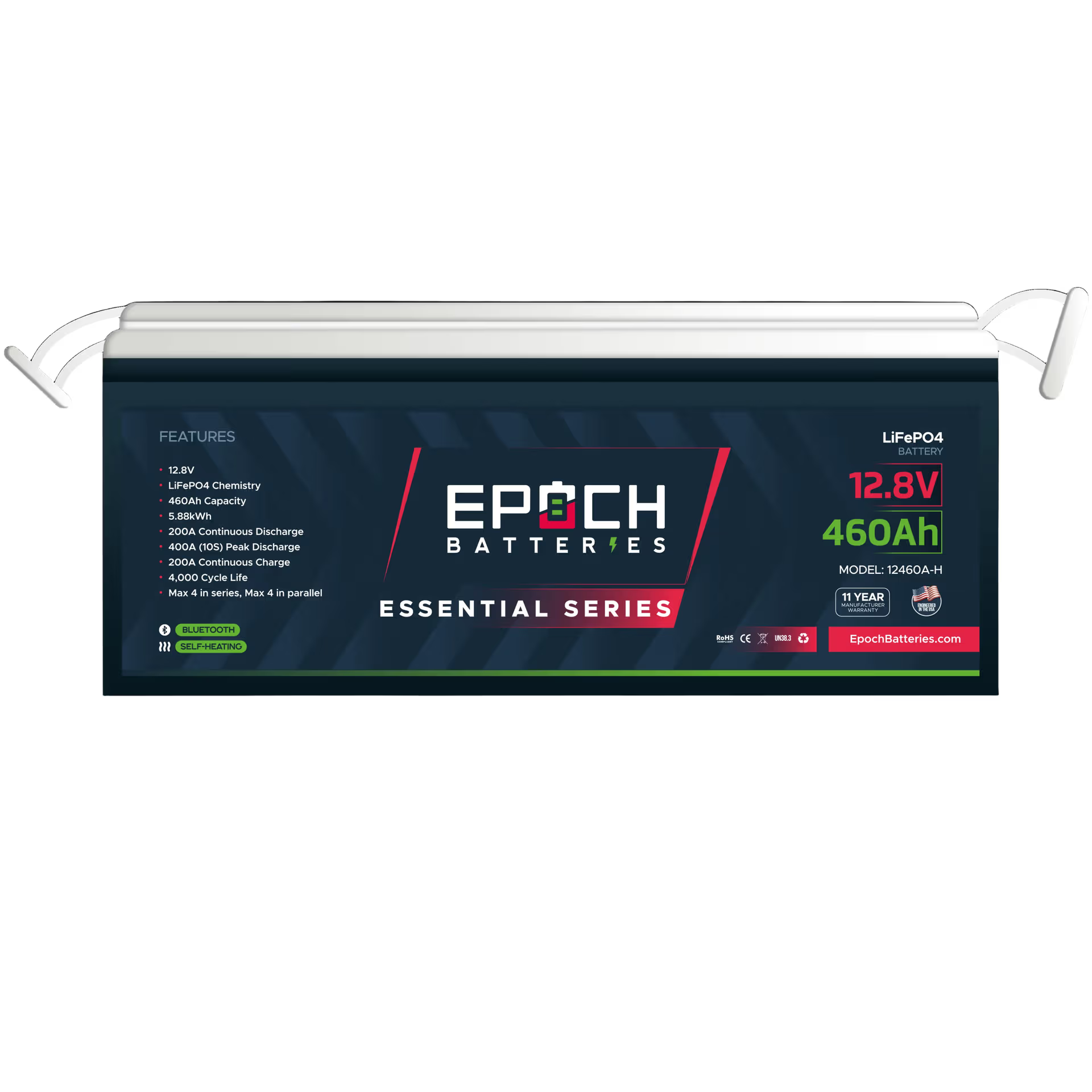 Epoch Essential Series 12V 460Ah (5.89kWh) - Bluetooth & Heated LiFePO4 Battery