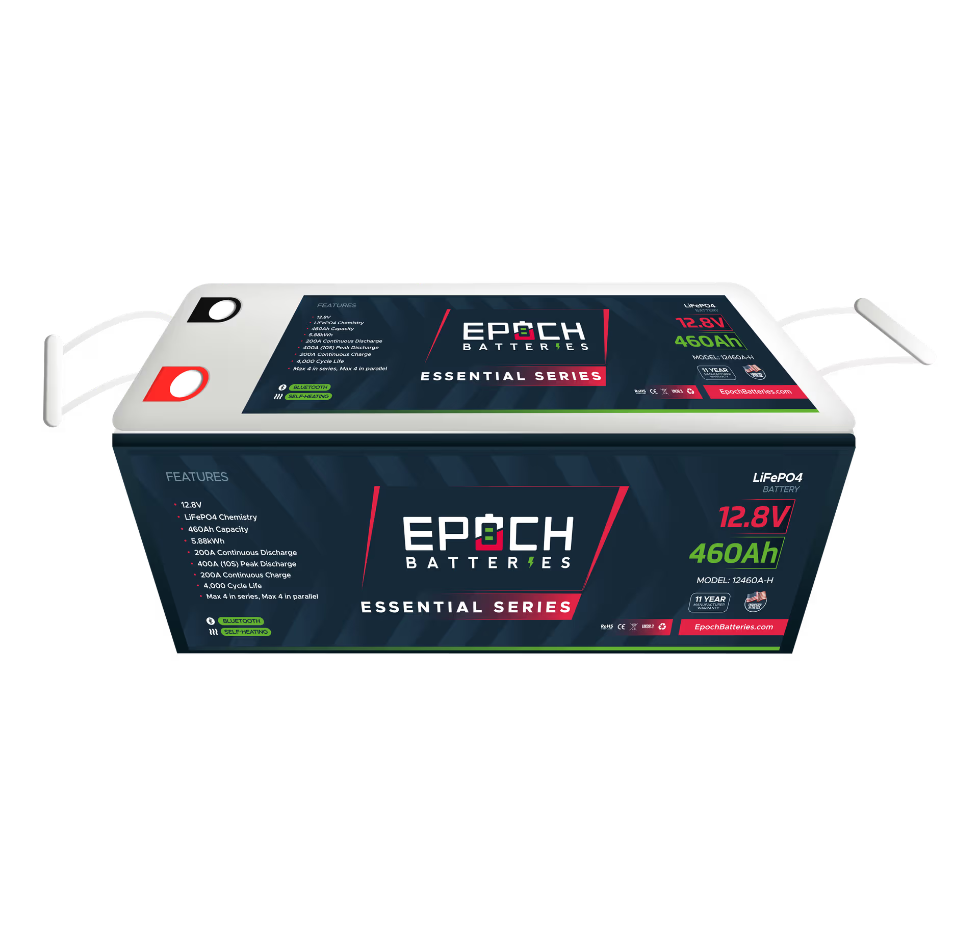 Epoch Essential Series 12V 460Ah (5.89kWh) - Bluetooth & Heated LiFePO4 Battery