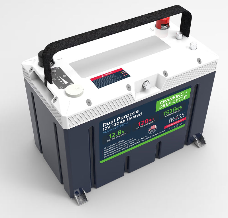 Epoch Pro Series 12V 120Ah (3.84kWh) - LiFePO4 Cranking & Deep Cycle Lithium Battery (Dual Purpose)