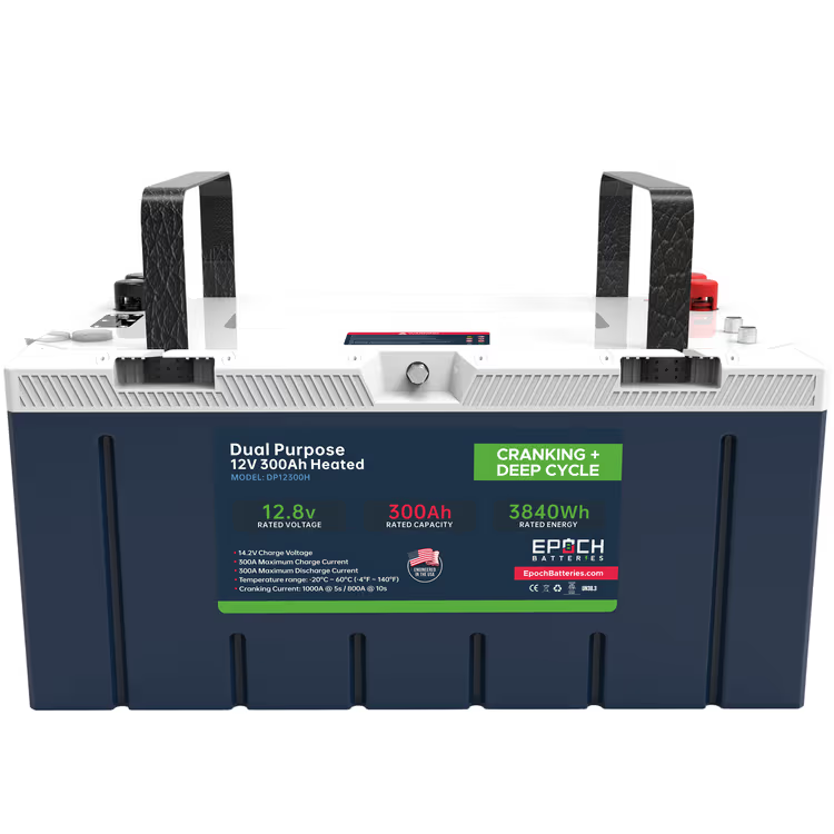 Epoch Pro Series 12V 300Ah (3.84kWh) - LiFePO4 Cranking & Deep Cycle Lithium Battery (Dual Purpose)