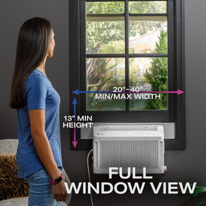 GE Profile ClearView Ultra Quiet 10,000 BTU 115V Window Air Conditioner Cools 450 Sq. Ft. with Easy Install in White**